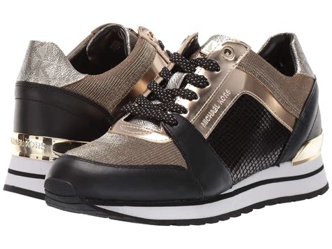 michael kors billie trainer black gold|Michael Michael Kors Billie Trainer Sneakers .